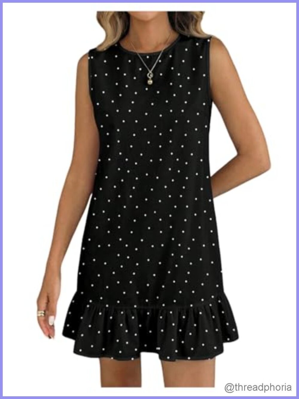 Polka Dot Sleeveless Ruffle Mini Dress Summer Cute Going Out Outfit
